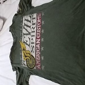 Affliction green graphic tshirt